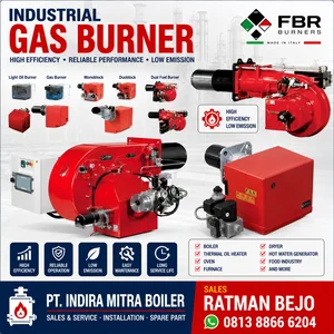 FBR Industrial Gas Burner untuk Boiler Thermal Oil Heater LPG LNG CNG Natural Gas