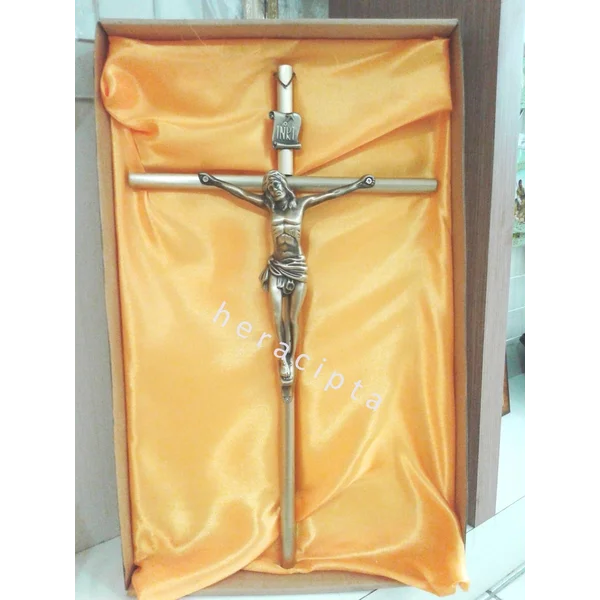  Salib Dinding Besi Corpus Yesus 50Cm - Kuning Gelap (Mcr-036) 