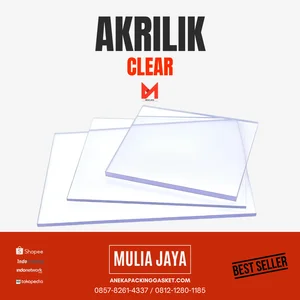 Akrilik Lembaran (Cast Acrylic Sheet) - Clear / Putih Susu / Hitam / Warna Kustom / Glossy / Satin Matte