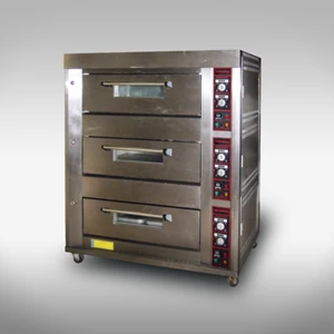 Gas Baking Oven Pemanggang Roti 3 Deck 6 Loyang SAN306