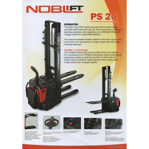 Hand Stacker Electric PS 1634 N Cap 1.6 Ton Tinggi 3.4 m Merk Noblelift terbaik dan Garansi Resmi