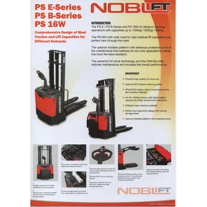 Hand Stacker Electric PS 1634 N Cap 1.6 Ton Tinggi 3.4 m Merk Noblelift terbaik dan Garansi Resmi