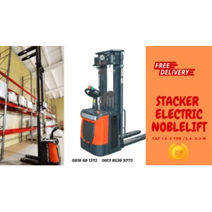 Hand Stacker Electric PS 1634 N Cap 1.6 Ton Tinggi 3.4 m Merk Noblelift terbaik dan Garansi Resmi