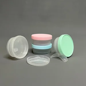 Pot Jar Krim - Pot Lulur - Wadah Masker - 50ml Transparan Tutup Warna