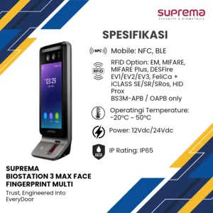 Biometric Reader Suprema BioStation 3 Max Face - Fingerprint Multi