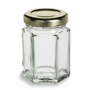 100ml Hexagon Glass Jar with metal lid