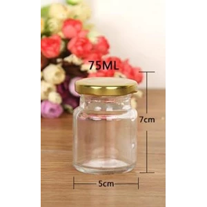 75 Ml Round Glass Jar with metal lid