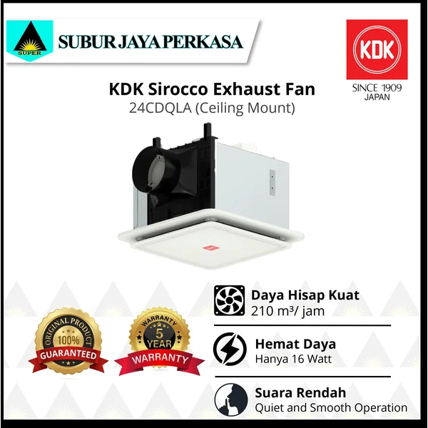 EXHAUST FAN PLAFON KDK 24CDQLA SIROCCO DUCTING