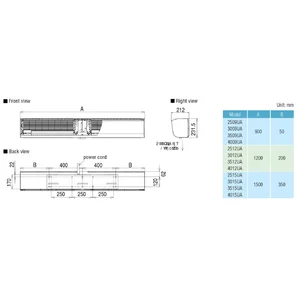AIR CURTAIN KDK TYPE 3009UA