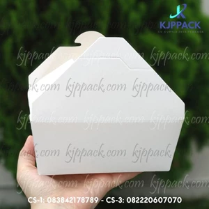 Paper Lunch Box Makanan Dan Kemasan Size 11 X 14 X 6.5 Cm Putih