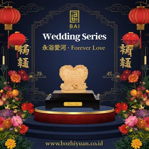 Patung Sepasang Bebek Yinyang Lapis Emas 24k Pajangan Bebek Mandarin Hadiah Wedding