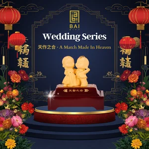 BAI GIFT Patung Wedding Lapis Emas 24k Hadiah Pernikahan Wedding Gift Kado Anniversary