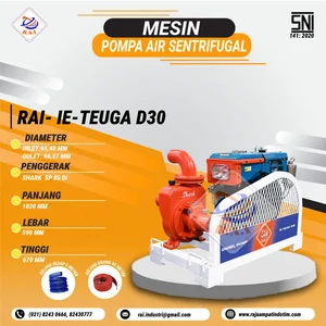 MESIN POMPA AIR SENTRIFUGAL UNTUK IRIGASI DIAMETER 3 INCHI RAI-IE-TEUGA D30 + SELANG HISAP 6 METER + SELANG BUANG 95 METER