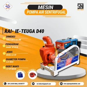 MESIN POMPA AIR SENTRIFUGAL UNTUK IRIGASI DIAMETER 4 INCHI RAI-IE-TEUGA D40 + SELANG HISAP 6 METER + SELANG BUANG 45 METER