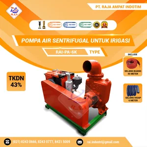 Mesin Pompa Air Sentrifugal Untuk Irigasi 6" (Indirect Couple) I RAI-PA-6K + Selang Hisap 6 Meter + Selang Buang 45 Meter