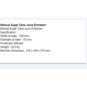 Juicer Industri Manual Sugar Cane Juice Extractor