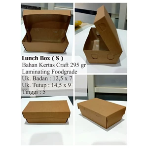 Kertas BUngkus / Paper Lunch Box Kraft Coklat Laminasi Size S / 14 x 9 x 5 cm