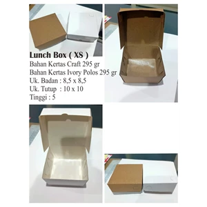 Kertas Bungkus / Paper Lunch Box Kraft Coklat Laminasi Size XS / 10 x 10 x 5 cm
