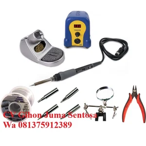 Hakko FX888DX 010BY KIT 1  Package with Station 4 Extra Tips 1lb Roll of Solder 63 37 Micro Cutter and PCB Holder