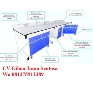 WALL BENCH Based on Stell Structure  Meja Dinding Laboratorium