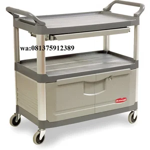 RUBBERMAID FG409400GRAY Cart Instrument Gray 3 Shelf