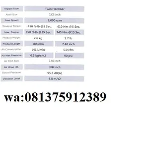 Mesin Bor Alumunium Tangan 1/2" ARCA Maks Torsi 745 Nm
