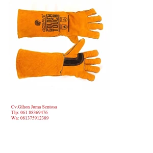 Sarung Tangan Las  Kulit sapi Las 16 Inch Golden Touch Welding Safety Glove pelindung tangan