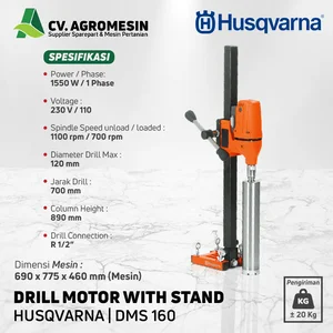 Alat Pertukangan / drill motor with stand DMS160 Husqvarna Mesin bor serbaguna