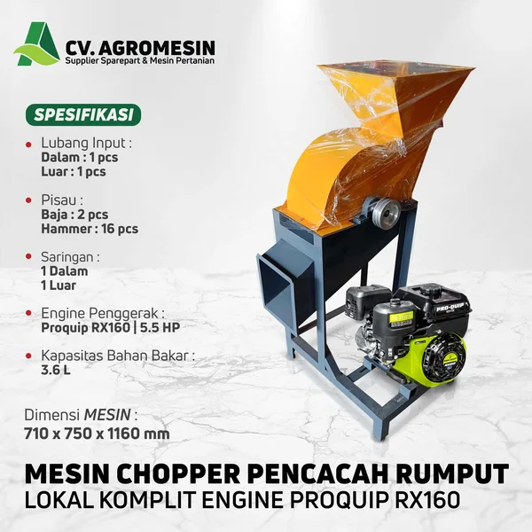 MESIN PENCACAH RUMPUT  CHOPPER  MULTIFUNGSI ABU KUNING