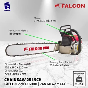 Chainsaw gergaji mesin 25 inch 25" Falcon FC6800 42 mata