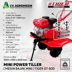 Cultivator MINI POWER TILLER MESIN BAJAK MINI Tiger GT800