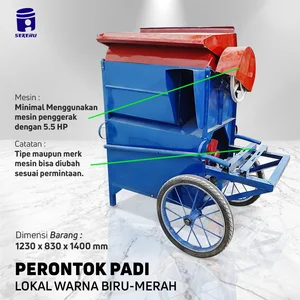 Mesin perontok padi Lokal Warna Biru Merah (Belum Mesin)