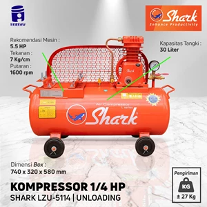 Air Compressor 1/4 HP Unloading (without engine) SHARK LZU 5114