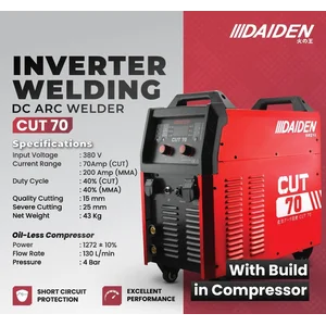 Mesin Potong Plasma Daiden Plasma Cutter Cut 70 Inverter Garansi Resmi