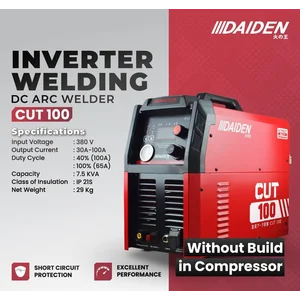 Mesin Las Potong Plasma Daiden CUT 100A Tanpa Kompresor Built-in – Potong Besi Tebal Cepat & Presisi
