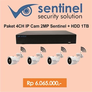 Paket 4Ch Ip Cam Cctv 2Mp Sentinel + Hdd 1Tb