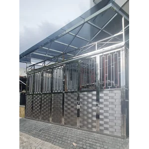 Pintu Gerbang Lipat Stainless Steel Plat Ayam Pagar Lipat Custom 