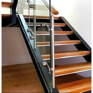 Railing Tangga Kaca Tempered bening