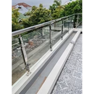 Tempered Glass balcony Railing stainpess