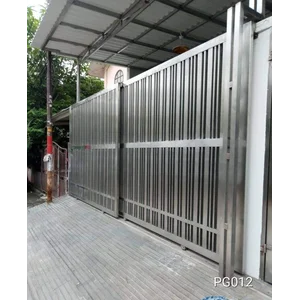 Pintu pagar dorong stainless minimalis