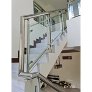 Tempering glass staircase railing clear