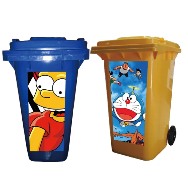 Tempat Sampah Plastik Custom Stiker Kartun