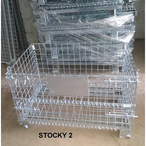 Dalton Stocky 2 Folding Iron Pallet Mesh Basket 800 Kg Kapasitas Capacity