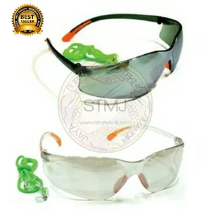 Kacamata las fashion safety black / clear mirror