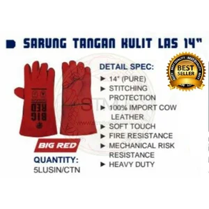 Sarung tangan kulit las 14" BIG RED