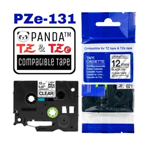Pze-131 Panda Label Tape (Tze-131 Brother Tapes 12Mm Black On Clear)