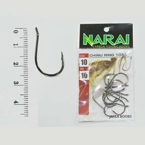 Fishing Hook NARAI Type 1053 Chinu Ring Size 10