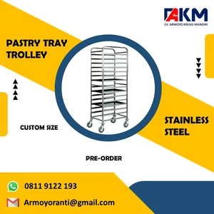Pastry Tray Trolley  Stainless Steel
