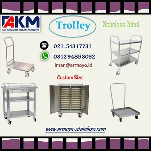 Troli Stainless Steel untuk Penyimpanan Troli Belanja