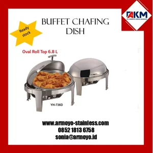 Buffet chafing dish oval roll top